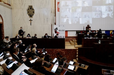 Sala Sejmu podczas obrad na sesji
