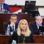 kobieta przemawia na mównicy