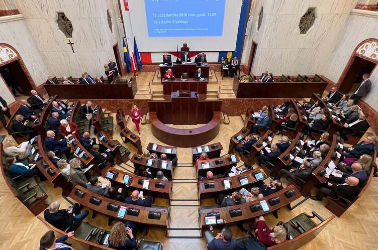 Sala Sejmu podczas obrad sejmiku - widok z oddali